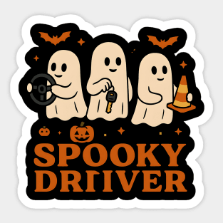 Spooky Driver Ghost Halloween Car Graphic Sticker